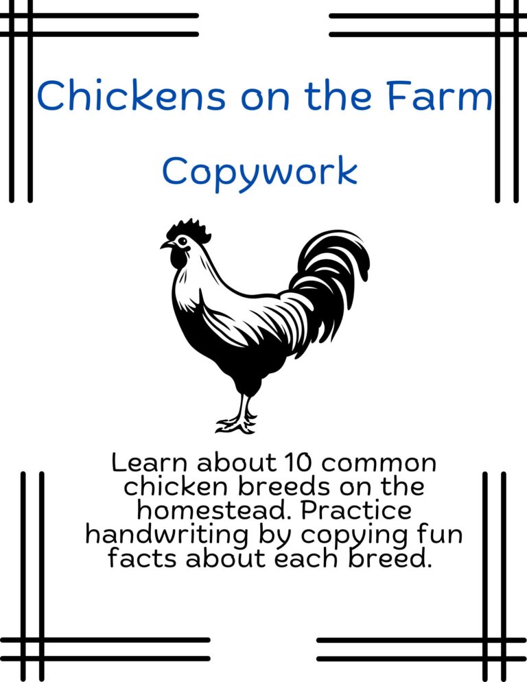 Chickens on the Farm Copywork